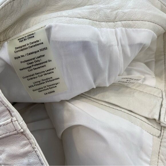 Blink from DANIER leather pants jeans ecru white high waist straight leg size 6 - Picture 6 of 14